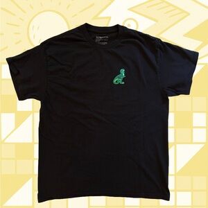 Black Embroidered T-Rex T-Shirt